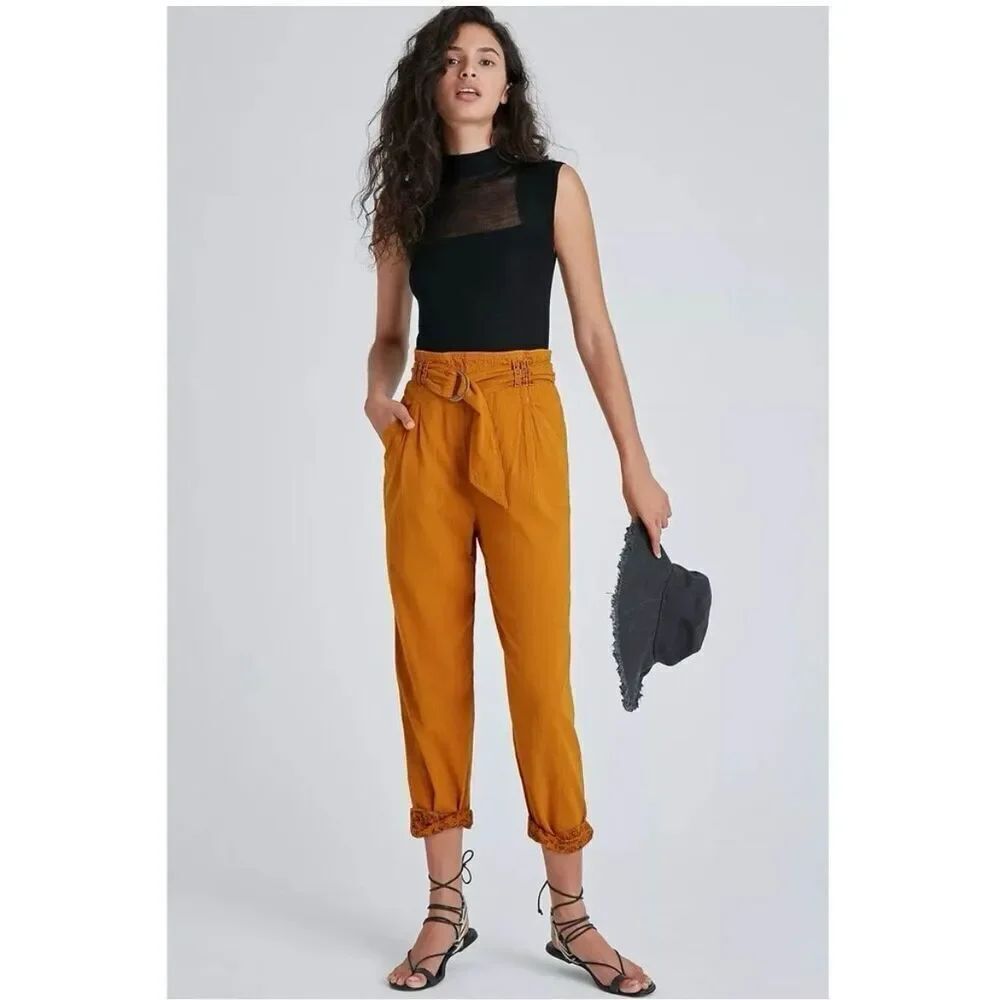 Anthropologie Malin Utility Pants in Rust sz XL Tall NWT
